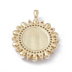 Rack Plating Brass Micro Pave Cubic Zirconia Pendants&nbsp;KK-G451-07G
