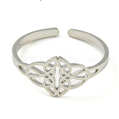 304 Stainless Steel Adjustable Open Rings&nbsp;RJEW-S237-03P