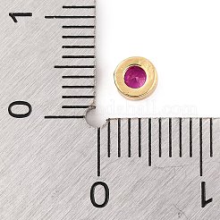 Rack Plating Flat Round Brass Micro Pave Cubic Zirconia Cabochons&nbsp;KK-F874-03G-06