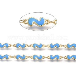 Handmade Alloy Enamel S Shape Link Chains&nbsp;ENAM-F138-05F-RS