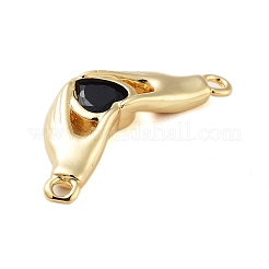 Rack Plating Brass Micro Pave Cubic Zirconia Pendants&nbsp;KK-B097-05G-02