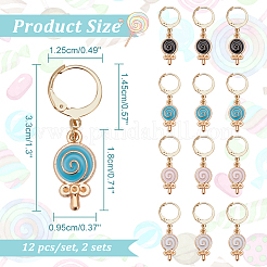 Alloy Enamel Lollipop Locking Stitch Markers&nbsp;HJEW-AB00124
