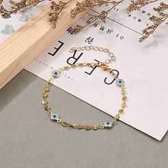Evil Eye Brass Enamel Link Bracelets&nbsp;BJEW-JB05741