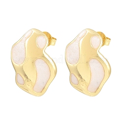 Irregular Brass Enamel Stud Earrings&nbsp;EJEW-K249-14G-01