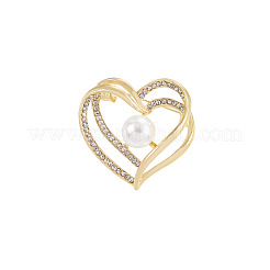 Heart Alloy Rhinestone Brooches for Women&nbsp;PW-WGCAEA0-01