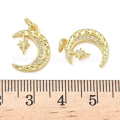 Brass Micro Pave Cubic Zirconia Pendants&nbsp;KK-P326-17G