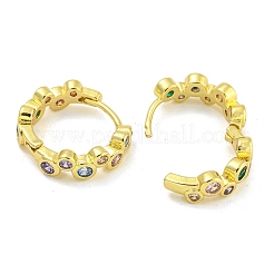 Rack Plating Brass Pave Cubic Zirconia Hoop Earrings for Women&nbsp;EJEW-G410-65G