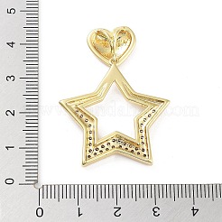 Rack Plating Brass Micro Pave Clear Cubic Zirconia Pendants&nbsp;KK-H474-19G-04