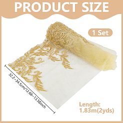 2 Yards Polyester Embroidery Flower Lace Trim&nbsp;DIY-WH0661-27D