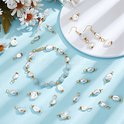 100Pcs 10 Styles ABS Plastic Imitation Pearl Pendants and Connector Charms Findings Kits&nbsp;PALLOY-WR00021