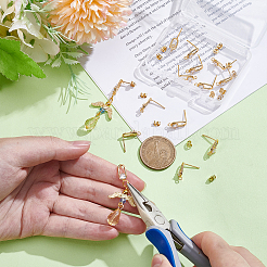 14Pcs Brass Pave Clear Cubic Zirconia Stud Earring Findings&nbsp;KK-UN0005-81