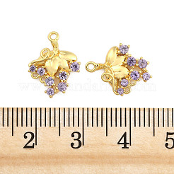 Brass Pave Purple Cubic Zirconia Chandelier Component Links&nbsp;KK-H071-01G
