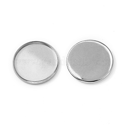 Tarnish Resistant Flat Round 304 Stainless Steel Plain Edge Bezel Cups&nbsp;STAS-R083-02