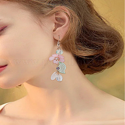 1 Pair Zinc Alloy Resin Tassel Dangle Earrings&nbsp;EJEW-LP0013-15