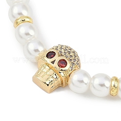 Rack Plating Brass Micro Pave Cubic Zirconia Charm Bracelets&nbsp;BJEW-P341-11G-01