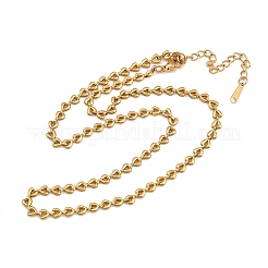 4MM 304 Stainless Steel Heart Link Chain Necklaces for Women&nbsp;NJEW-G179-06G