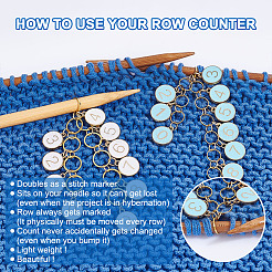 Alloy Enamel Pendant Knitting Row Counter Chains&nbsp;HJEW-AB00377