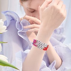 12Pcs Inspiration Word Glass Seed Stretch Bracelets Set with Heart&nbsp;BJEW-SZ0001-20
