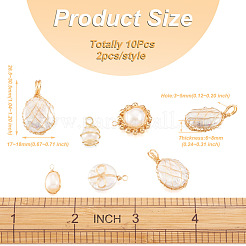 10Pcs 5 Style Natural Baroque Pearl Keshi Pearl Pendants&nbsp;FIND-PJ0001-13
