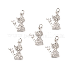 Brass Micro Pave Cubic Zirconia Pendants&nbsp;KK-E068-VB313