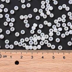 6/0 Opaque Colours Rainbow Plated Round Glass Seed Beads&nbsp;SEED-T006-04D-01