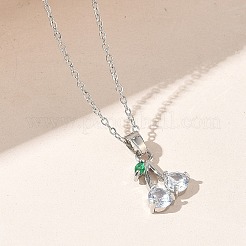 Brass & Cubic Zirconia Pendant Necklaces&nbsp;SA-CBA7E55-04P-02