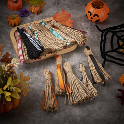 12Pcs 12 Style Jute Tassel Pendants&nbsp;FIND-BT0001-19