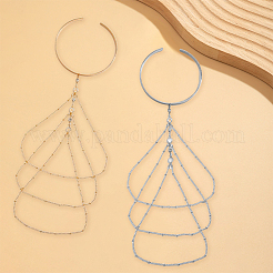 2Pcs 2 Colors Iron and Brass Upper Arm Bangles&nbsp;BJEW-CY0001-11B