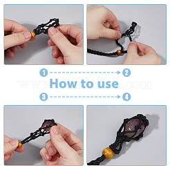 5Pcs 5 Colors Adjustable Waxed Cord Macrame Pouch Necklace Making for Gemstone Nuggets&nbsp;NJEW-DC0001-17