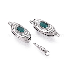 Brass Micro Pave Clear Cubic Zirconia Box Clasps&nbsp;KK-Q074-05P