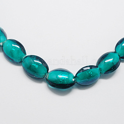 Handmade Silver Foil Glass Beads&nbsp;FOIL-R062-M