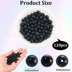 120Pcs Natural Black Onyx Beads&nbsp;G-PA0001-06B