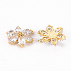 Brass Micro Pave Clear Cubic Zirconia Pendants&nbsp;ZIRC-S068-049-NF