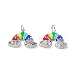 Brass Micro Pave Cubic Zirconia Charms&nbsp;KK-E068-VB433
