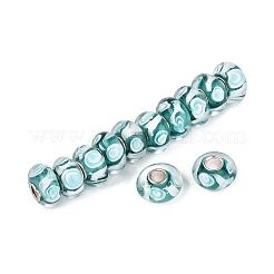 Handmade Lampwork & Brass Core European Beads&nbsp;LAMP-N044-03S-01