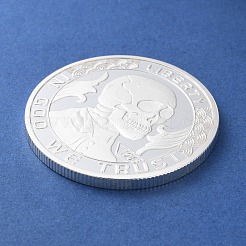 Rusting Silver Alloy Challenge Coin&nbsp;AJEW-XCP0002-71C