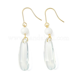 Electroplated 304 Stainless Steel Crystal Dangle Earrings&nbsp;EJEW-Z129-21G-02