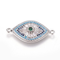 Brass Micro Pave Cubic Zirconia Links&nbsp;ZIRC-F087-11-RS