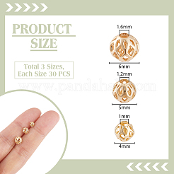 90pcs 3 Styles Brass Beads&nbsp;KK-GA0002-19B
