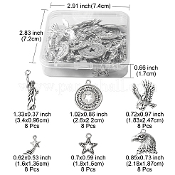 48Pcs 6 Styles Tibetan Style Alloy Pendants&nbsp;FIND-FS0001-49