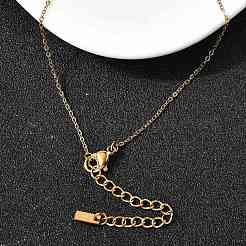 304 Stainless Steel Oval with Shell Shape Pendant Necklaces for Women&nbsp;NJEW-Z091-12G