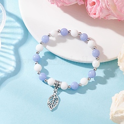 3Pcs 3 Styles Leaf Alloy Charm Bracelets&nbsp;BJEW-JB12467