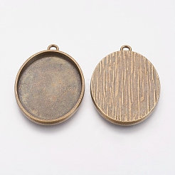 Tibetan Style Alloy Oval Tray Pendant Cabochon Settings&nbsp;TIBEP-A19948-AB-FF