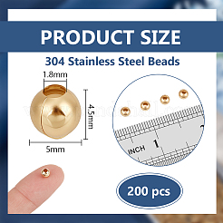304 Stainless Steel Beads&nbsp;STAS-BC0004-21C