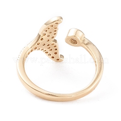 Brass Micro Pave Clear Cubic Zirconia Cuff Rings&nbsp;RJEW-F102-06G
