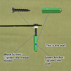 Iron Medal Hanger Holder Display Wall Rack&nbsp;ODIS-WH20004-045
