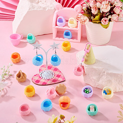 16Pcs 8 Colors Resin Flower Basket Miniature Ornaments&nbsp;DJEW-TA0001-37