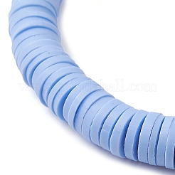 Handmade Polymer Clay with Natural Trochid Shell/Trochus Shell Beaded Stretch Bracelets for Women&nbsp;BJEW-JB10203-02