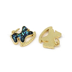 Rack Plating Brass & Synthetic Opal Pendants&nbsp;KK-U032-21G