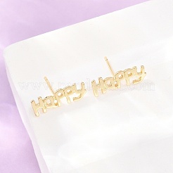 Brass Stud Earrings&nbsp;EJEW-P346-02C-G